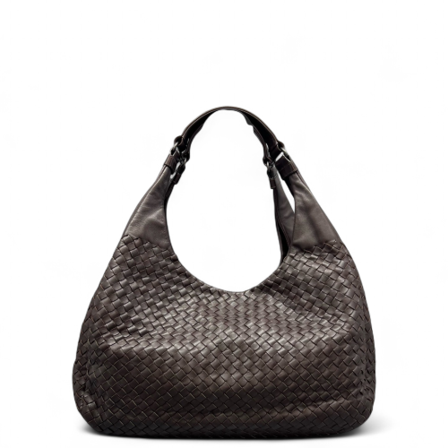 Bottega Veneta Large Campana Hobo Calfskin Intrecciato Dark Brown