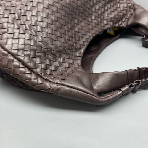 Bottega Veneta Large Campana Hobo Calfskin Intrecciato Dark Brown