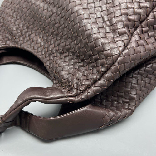 Bottega Veneta Large Campana Hobo Calfskin Intrecciato Dark Brown