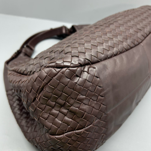 Bottega Veneta Large Campana Hobo Calfskin Intrecciato Dark Brown