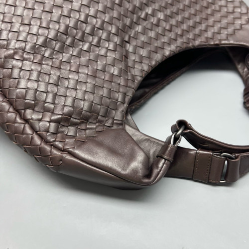 Bottega Veneta Large Campana Hobo Calfskin Intrecciato Dark Brown