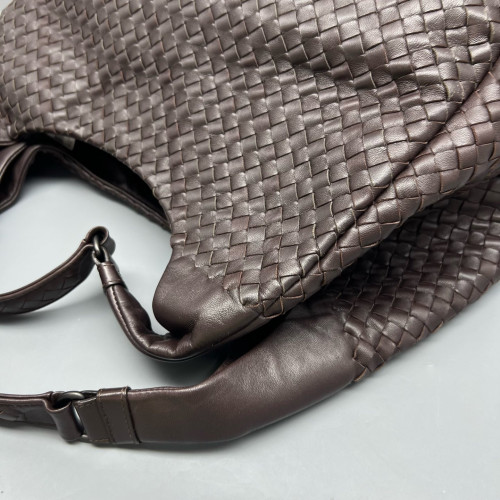 Bottega Veneta Large Campana Hobo Calfskin Intrecciato Dark Brown