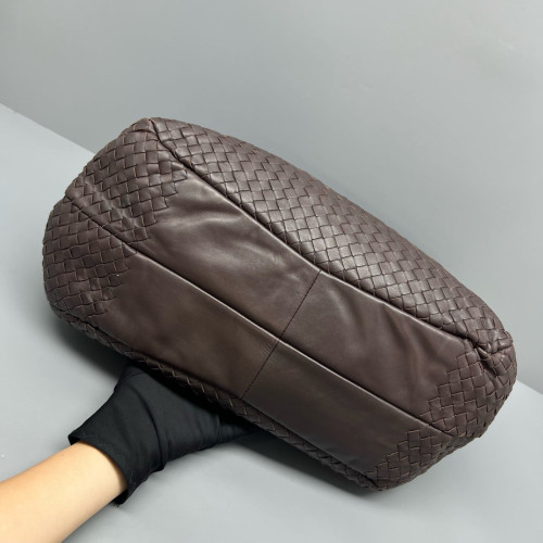 Bottega Veneta Large Campana Hobo Calfskin Intrecciato Dark Brown