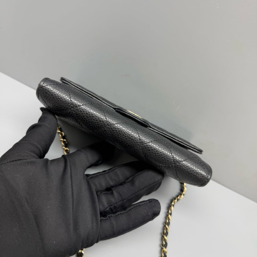 Chanel Quilted Wallet On Chain Calfskin Black