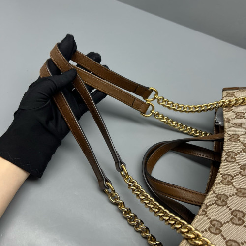 Gucci Medium Horsebit 1955 Tote GG Supreme Monogram Brown Beige
