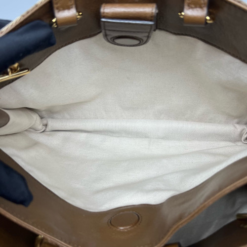 Gucci Medium Horsebit 1955 Tote GG Supreme Monogram Brown Beige