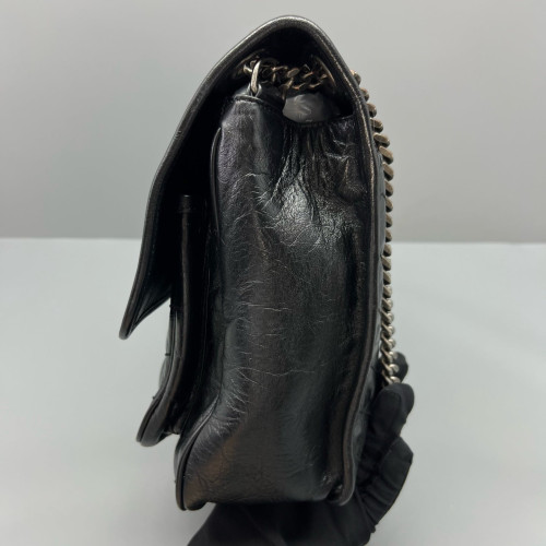 Yves Saint Laurent Large Niki Chain Pull Up Leather Black