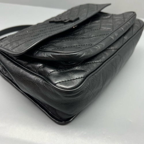 Yves Saint Laurent Large Niki Chain Pull Up Leather Black