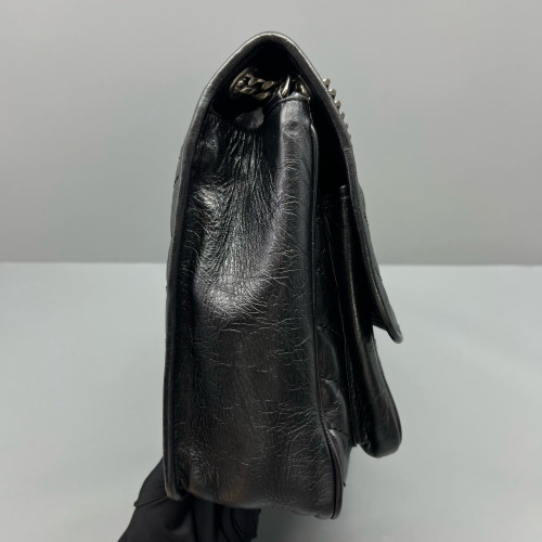 Yves Saint Laurent Large Niki Chain Pull Up Leather Black