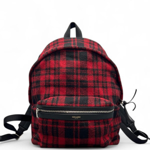 Yves Saint Laurent Backpack Woolen Red Black