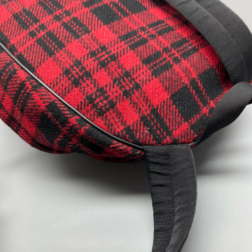 Yves Saint Laurent Backpack Woolen Red Black Yves Saint Laurent Backpack Woolen Red Black