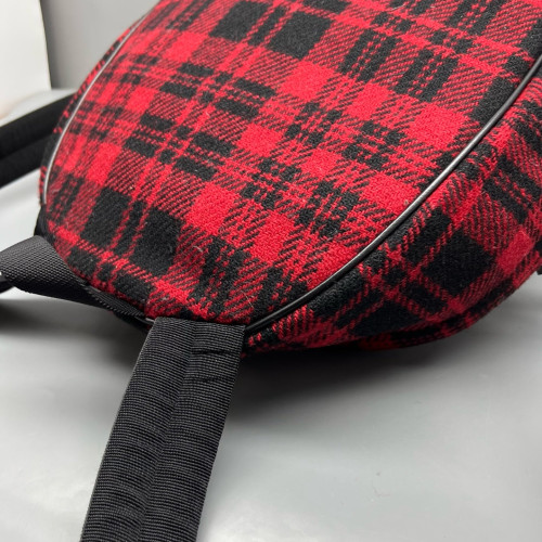 Yves Saint Laurent Backpack Woolen Red Black Yves Saint Laurent Backpack Woolen Red Black