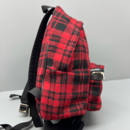 Yves Saint Laurent Backpack Woolen Red Black Yves Saint Laurent Backpack Woolen Red Black