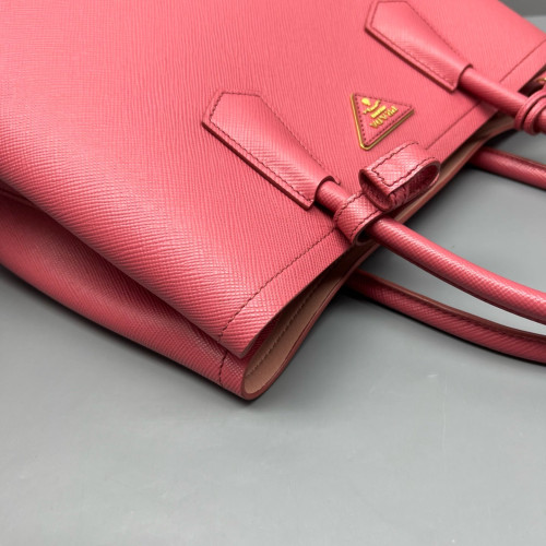 Prada Medium Double Handle Bag Saffiano Calfskin Pink