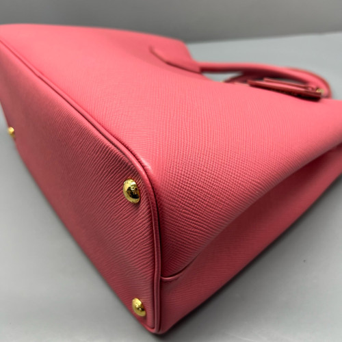 Prada Medium Double Handle Bag Saffiano Calfskin Pink