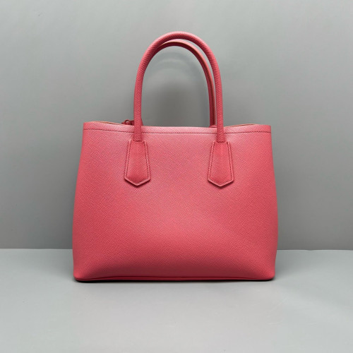 Prada Medium Double Handle Bag Saffiano Calfskin Pink