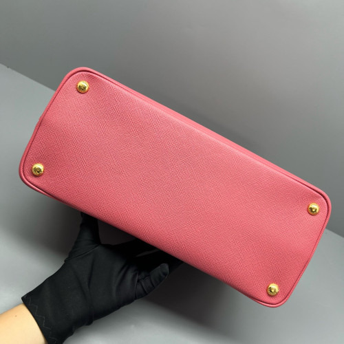 Prada Medium Double Handle Bag Saffiano Calfskin Pink