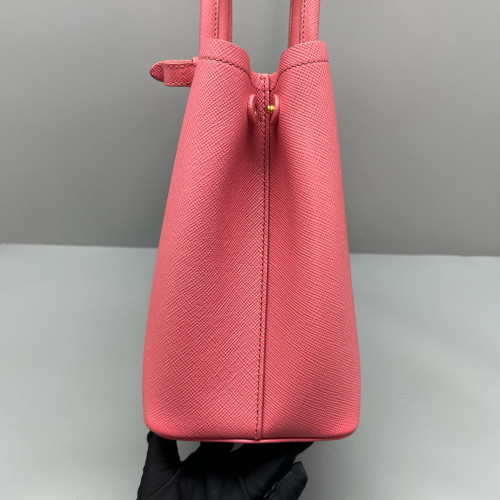 Prada Medium Double Handle Bag Saffiano Calfskin Pink