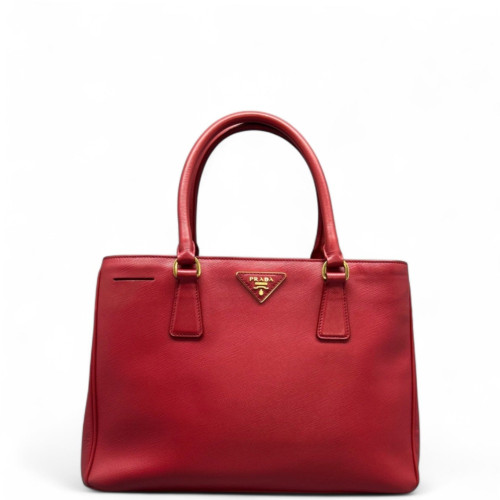 Prada Medium Galleria Double Zip Tote Saffiano Calfskin Red Prada Medium Galleria Double Zip Tote Saffiano Calfskin Red