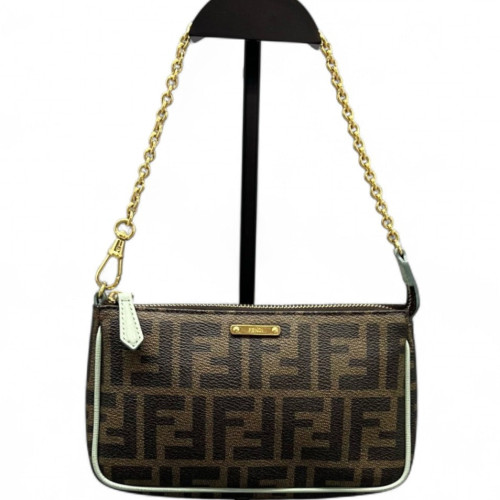 Fendi Chain Hobo FF Brown White Black