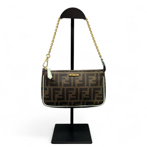 Fendi Chain Hobo FF Brown White Black