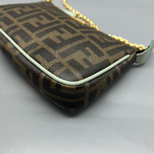 Fendi Chain Hobo FF Brown White Black