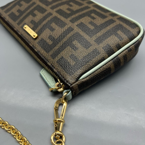 Fendi Chain Hobo FF Brown White Black