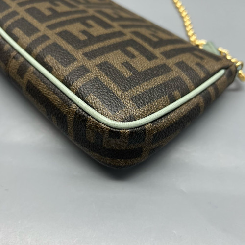 Fendi Chain Hobo FF Brown White Black