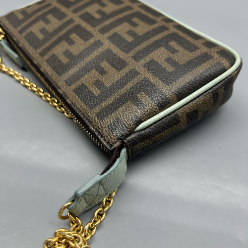 Fendi Chain Hobo FF Brown White Black