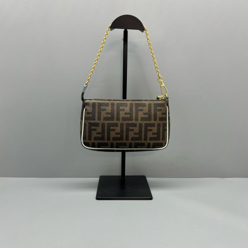Fendi Chain Hobo FF Brown White Black