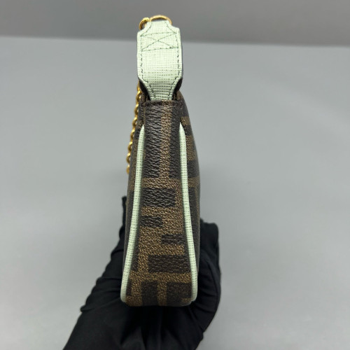 Fendi Chain Hobo FF Brown White Black