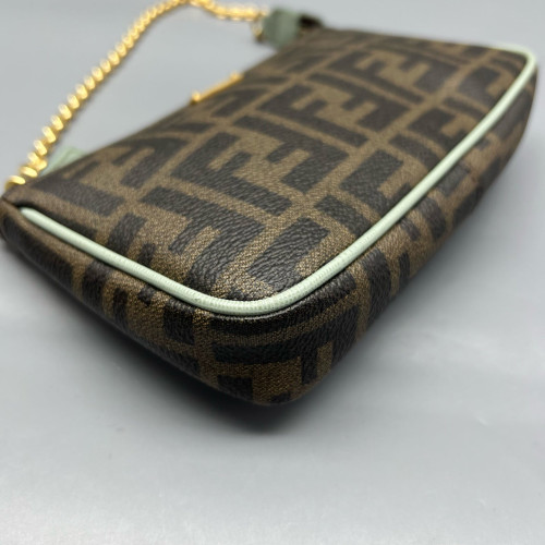 Fendi Chain Hobo FF Brown White Black
