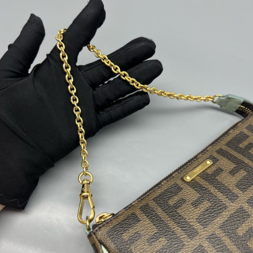Fendi Chain Hobo FF Brown White Black