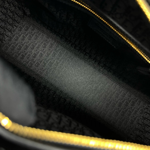 Dior Large Lady Dior Patent Calfskin Black