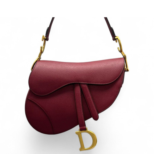 Dior Medium Saddle Bag Grained Calfskin Burgundy Dior Medium Saddle Bag Grained Calfskin Burgundy