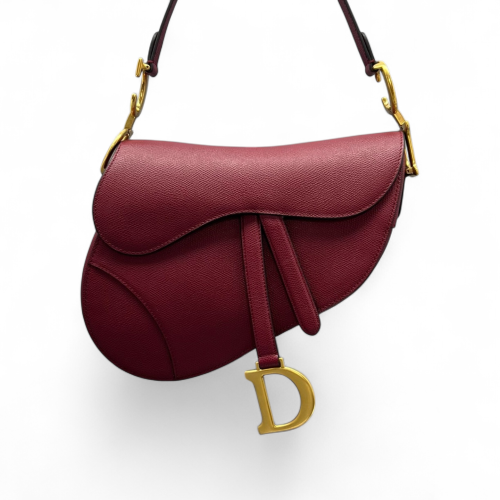 Dior Medium Saddle Bag Grained Calfskin Burgundy Dior Medium Saddle Bag Grained Calfskin Burgundy