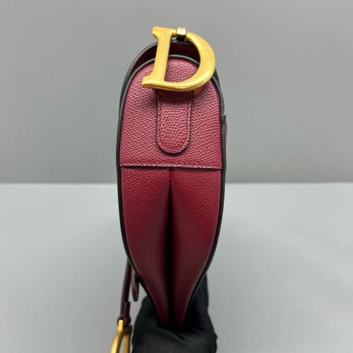 Dior Medium Saddle Bag Grained Calfskin Burgundy Dior Medium Saddle Bag Grained Calfskin Burgundy