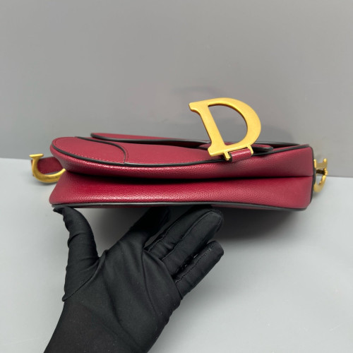 Dior Medium Saddle Bag Grained Calfskin Burgundy Dior Medium Saddle Bag Grained Calfskin Burgundy
