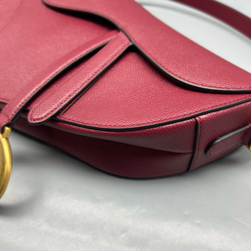 Dior Medium Saddle Bag Grained Calfskin Burgundy Dior Medium Saddle Bag Grained Calfskin Burgundy