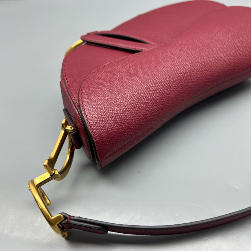 Dior Medium Saddle Bag Grained Calfskin Burgundy Dior Medium Saddle Bag Grained Calfskin Burgundy