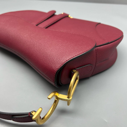 Dior Medium Saddle Bag Grained Calfskin Burgundy Dior Medium Saddle Bag Grained Calfskin Burgundy