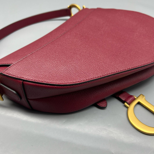 Dior Medium Saddle Bag Grained Calfskin Burgundy Dior Medium Saddle Bag Grained Calfskin Burgundy