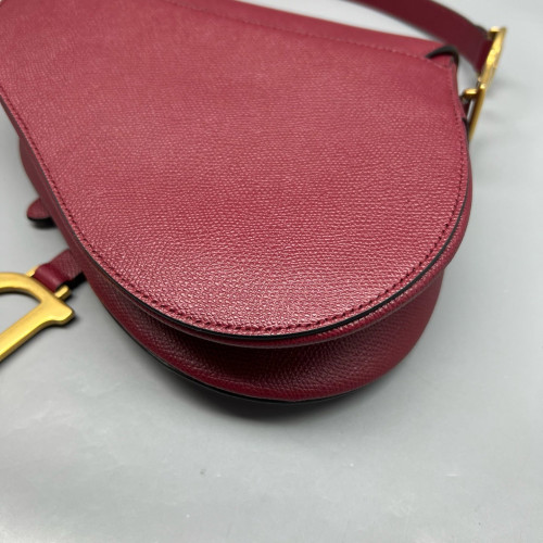 Dior Medium Saddle Bag Grained Calfskin Burgundy Dior Medium Saddle Bag Grained Calfskin Burgundy