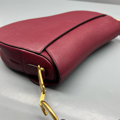 Dior Medium Saddle Bag Grained Calfskin Burgundy Dior Medium Saddle Bag Grained Calfskin Burgundy