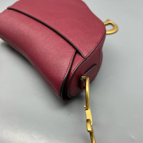 Dior Medium Saddle Bag Grained Calfskin Burgundy Dior Medium Saddle Bag Grained Calfskin Burgundy