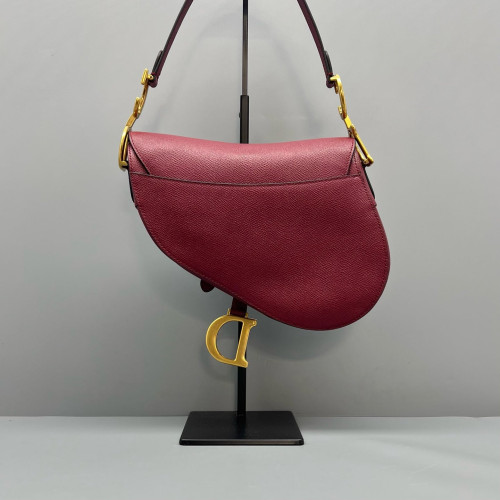 Dior Medium Saddle Bag Grained Calfskin Burgundy Dior Medium Saddle Bag Grained Calfskin Burgundy