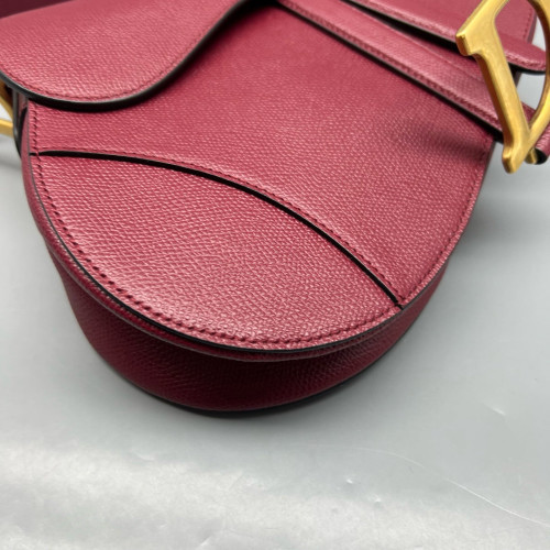 Dior Medium Saddle Bag Grained Calfskin Burgundy Dior Medium Saddle Bag Grained Calfskin Burgundy