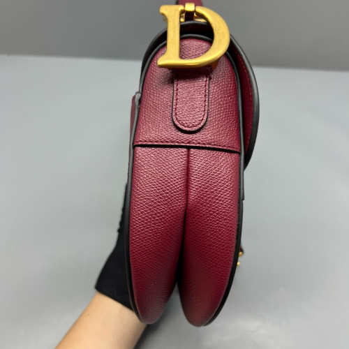 Dior Medium Saddle Bag Grained Calfskin Burgundy Dior Medium Saddle Bag Grained Calfskin Burgundy