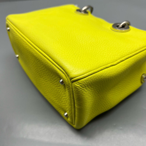 Dior Small Diorissimo Tote Grained Calfskin Yellow