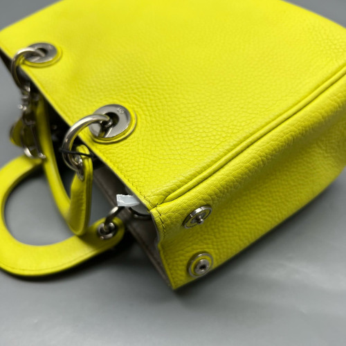 Dior Small Diorissimo Tote Grained Calfskin Yellow